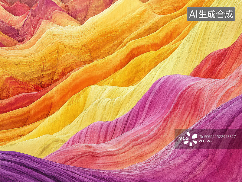 【AI数字艺术】丹霞的空灵之韵：极简视角下的风采图片素材