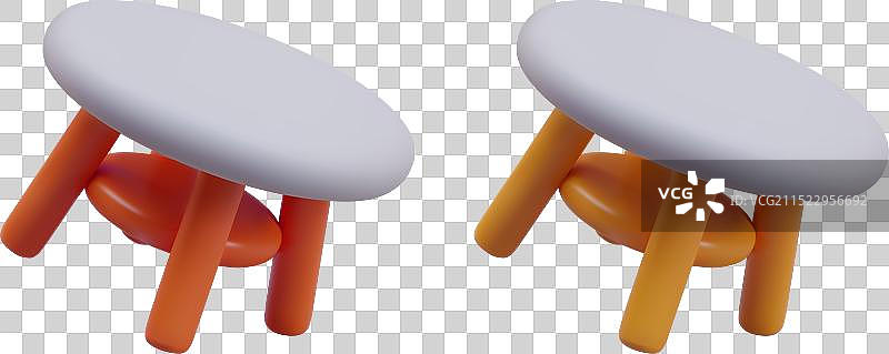 3D卡通风格圆形凳子图片素材