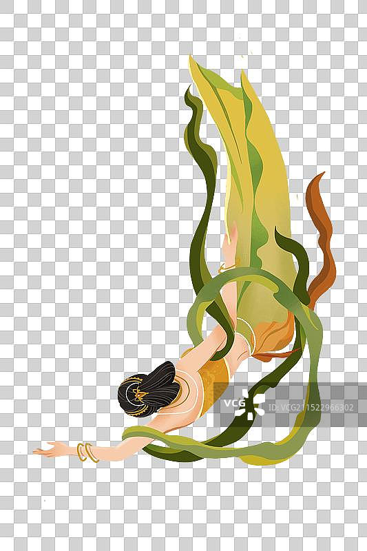 敦煌飞天舞女背影图片素材