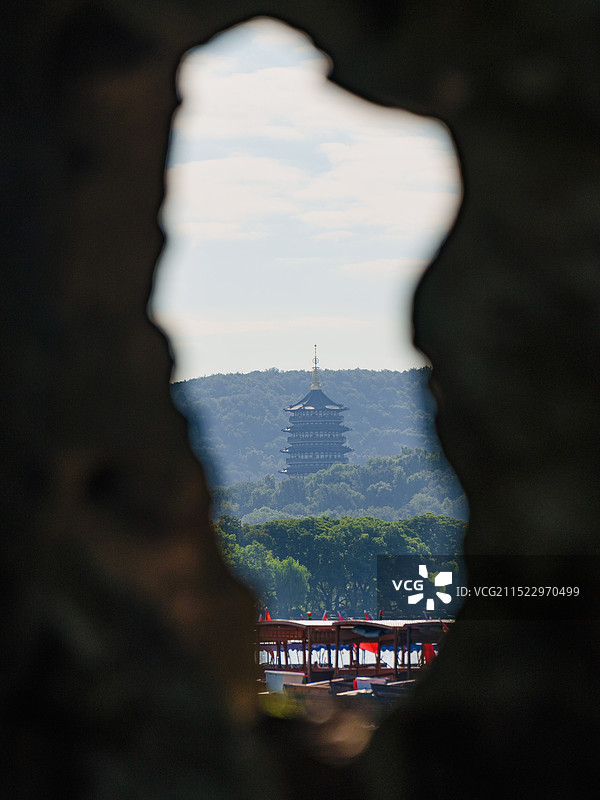 杭州西湖雷峰塔图片素材