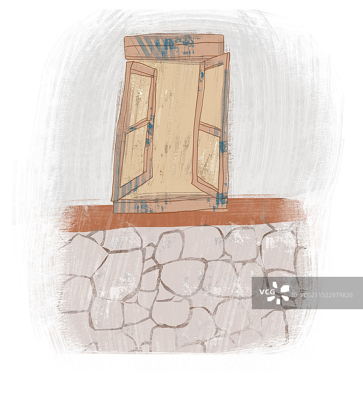 户外的窗户插画背景图片素材