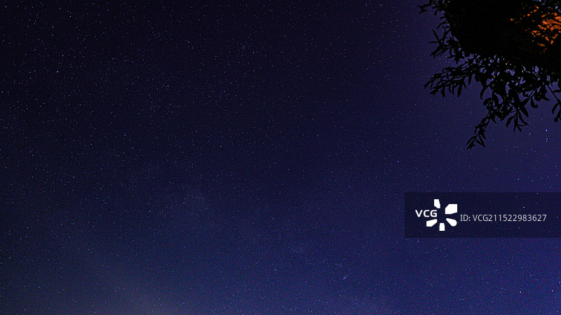 夜空中星星的低角度观察图片素材