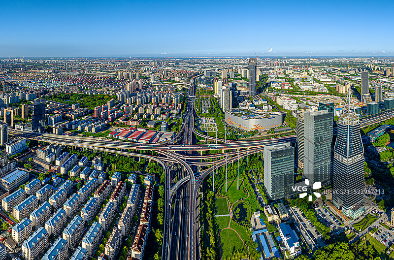 上海中环线高架路 中环路杨高中路立交桥 金桥城市副中心图片素材