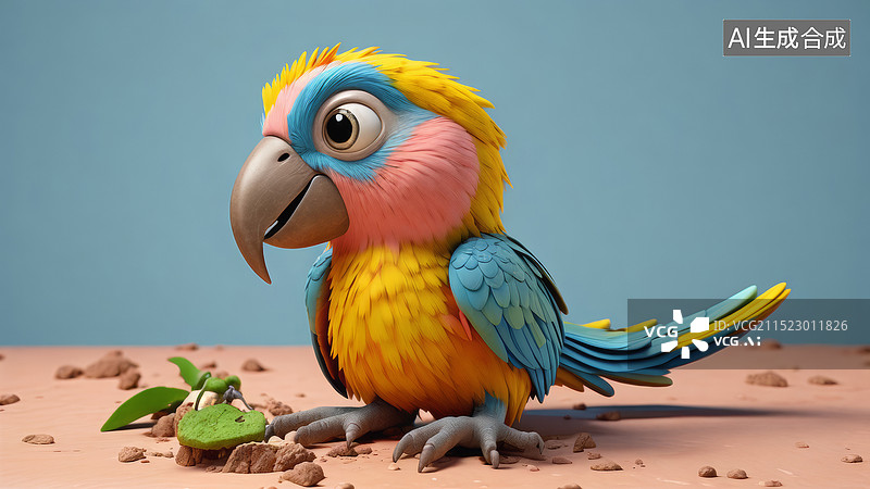 【AI数字艺术】五颜六色的鹦鹉图片素材