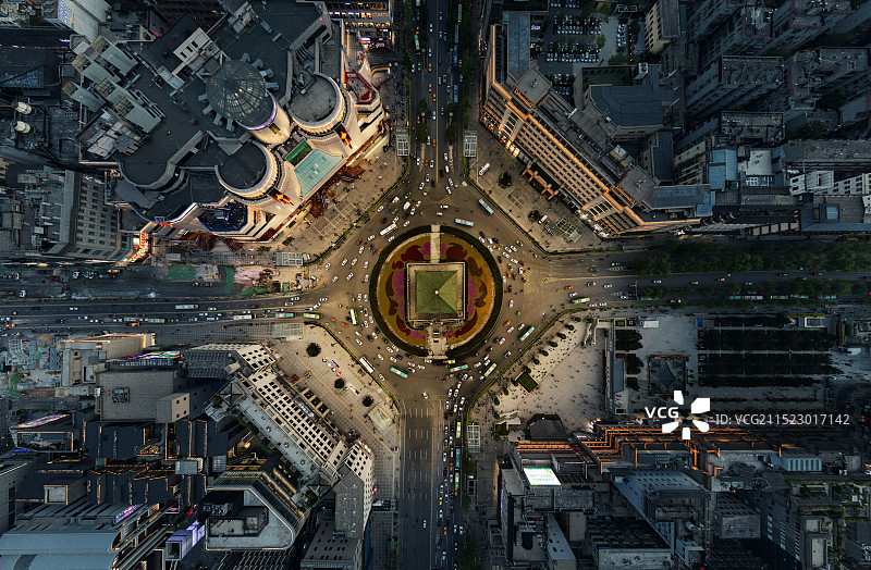 西安钟楼航拍超高清俯瞰图片素材