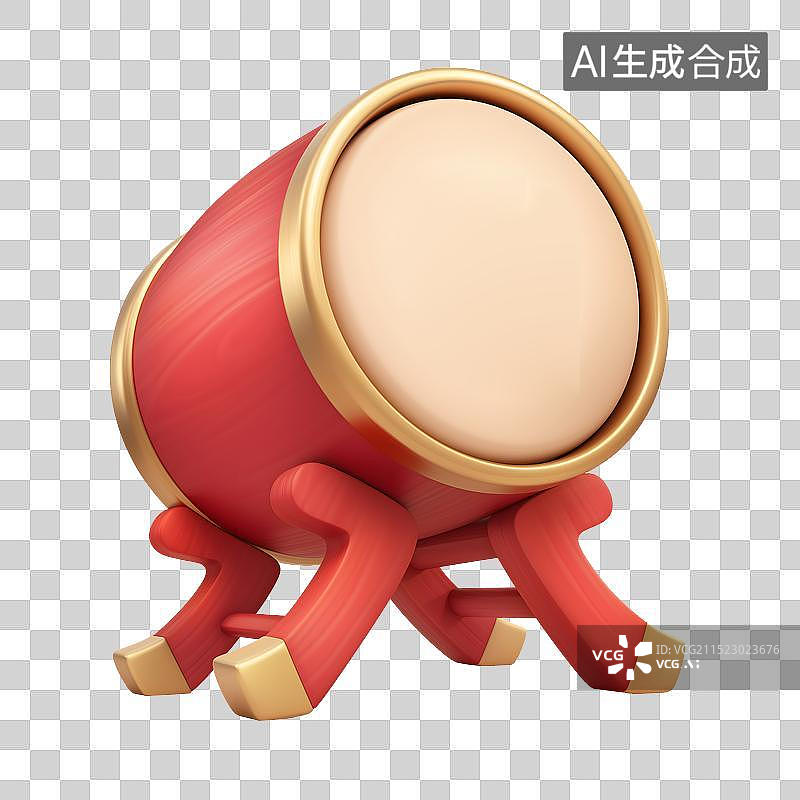 【AI数字艺术】国风 3d 大鼓 中国鼓 喜庆 元素图片素材
