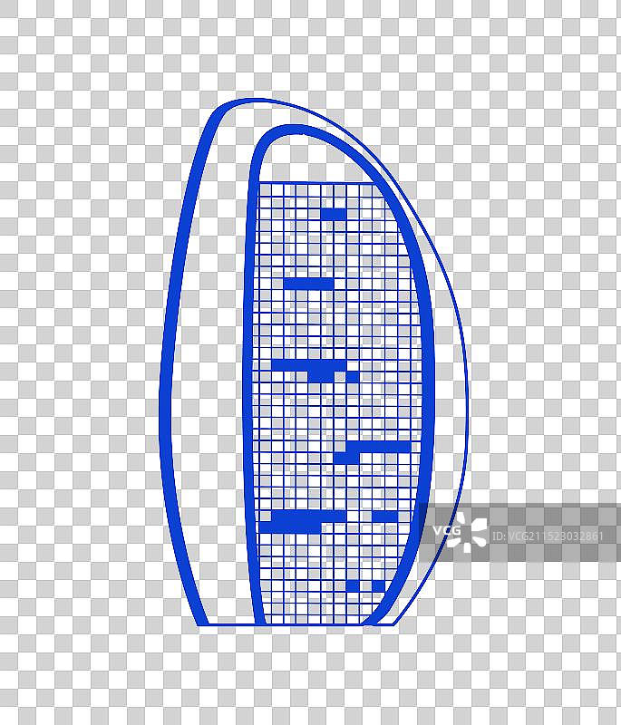 北京地标建筑人民日报社线条矢量插画免扣元素图片素材