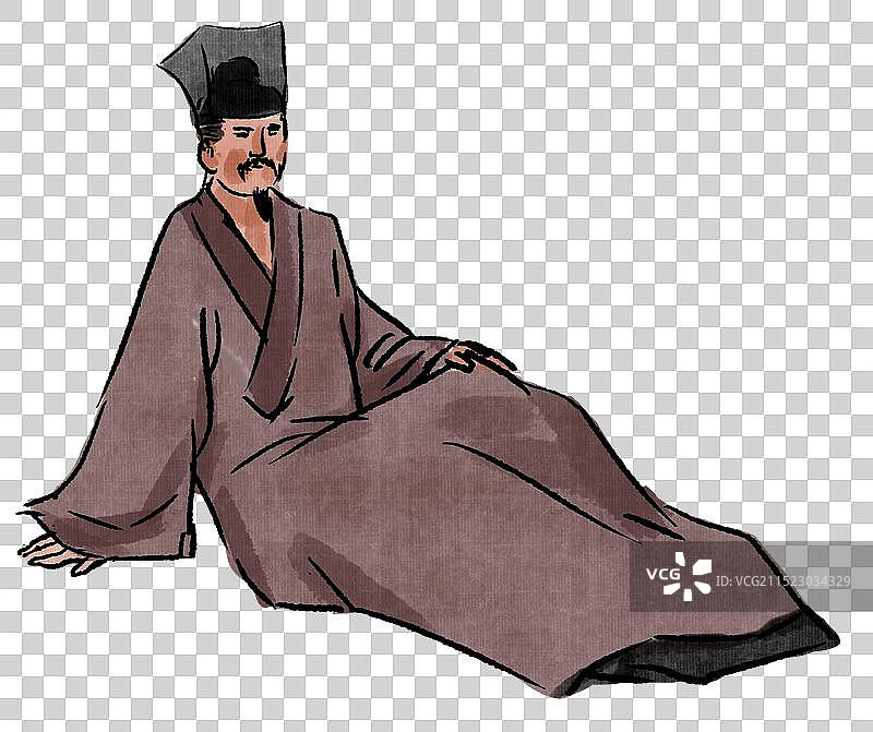 中国风新中式水墨风水墨画乡村乡下田园风光世外桃源国学经典文化人物水彩风手绘插画图片素材