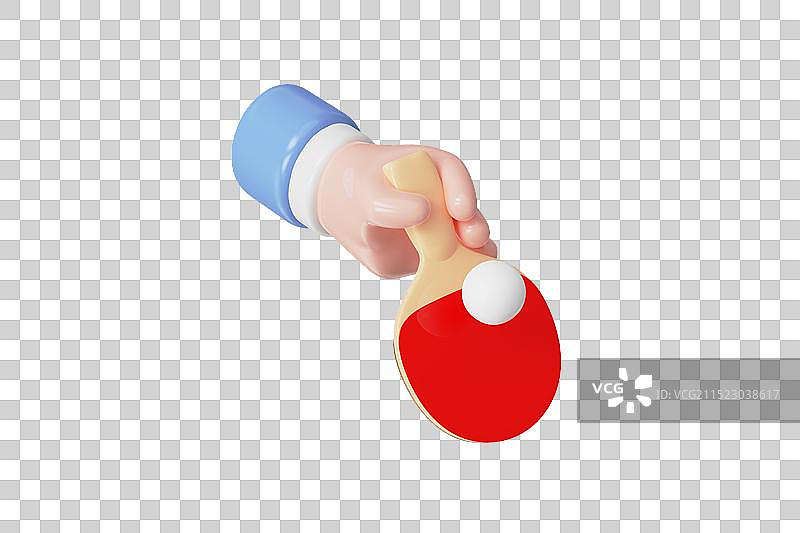 打乒乓球三维插画图片素材