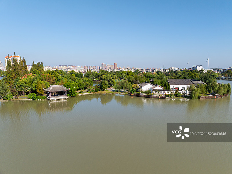 航拍江苏省淮安市涟水县城市风光图片素材