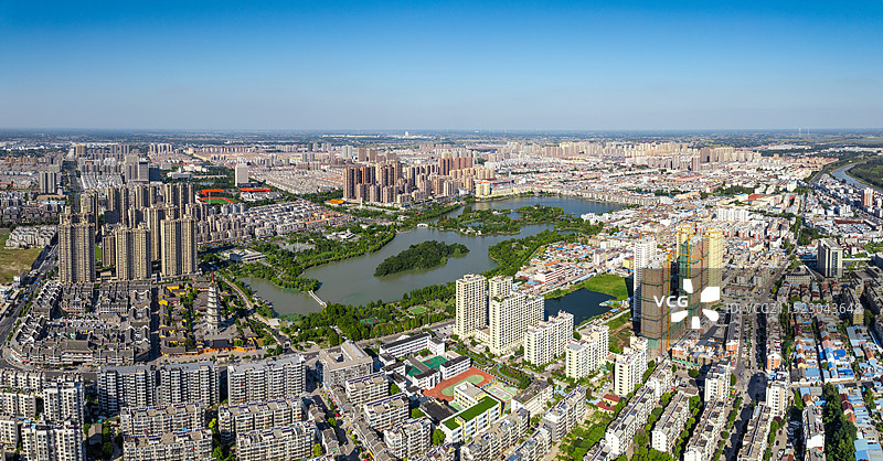 航拍江苏省淮安市涟水县城市风光图片素材