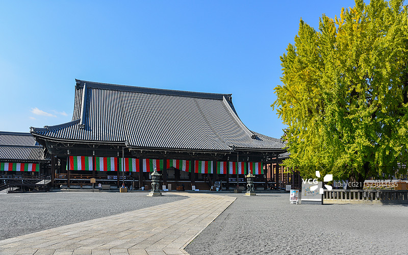 日本京都-西本愿寺的建筑与园林景观图片素材