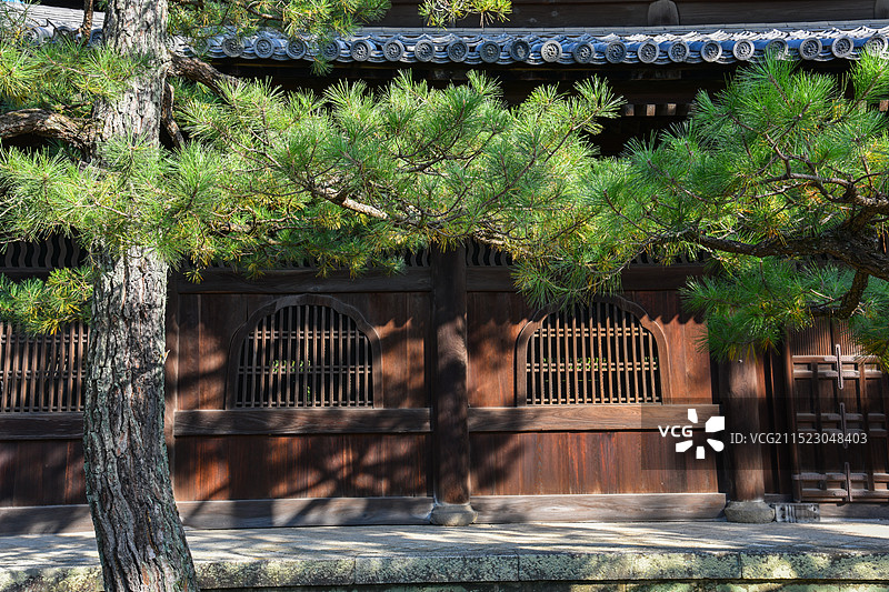 日本京都大德寺的庭院园林景观图片素材