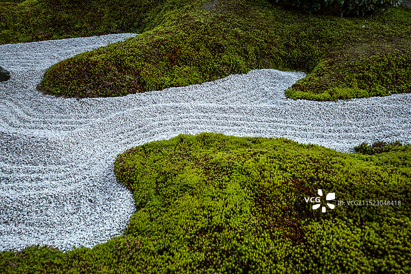 日本京都大德寺的庭院园林景观图片素材