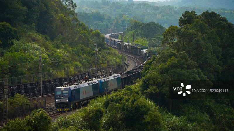 京广铁路韶关浈江茶山段自然风光图片素材
