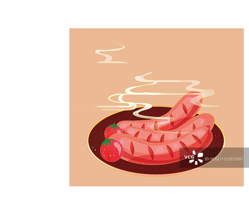 一盘香喷喷的哈尔滨红肠图片素材