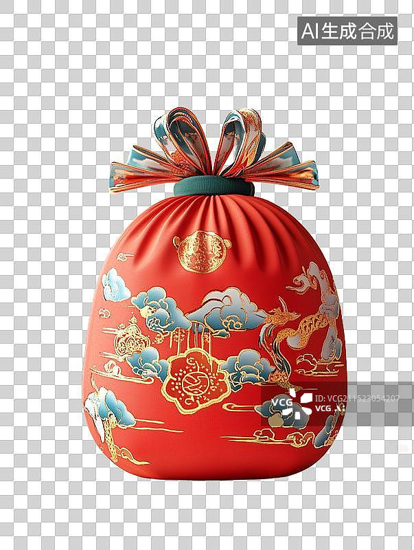 【AI数字艺术】传统国风3D质感素材春节新年喜庆元素图片素材