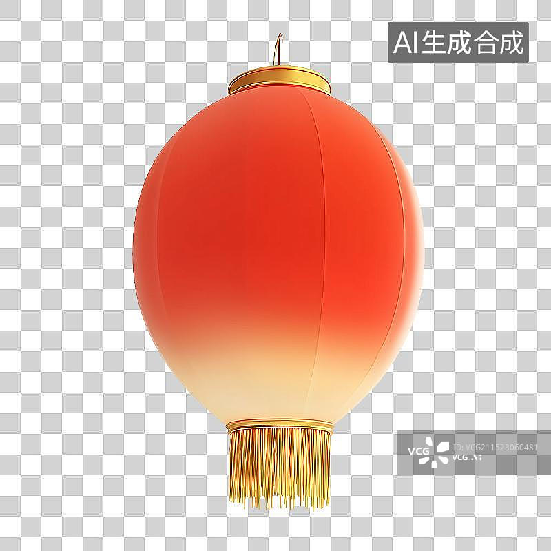【AI数字艺术】3D免抠元素：红灯笼图片素材