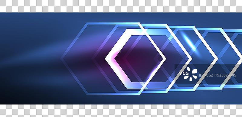 抽象背景科技霓虹六边形高科技图片素材