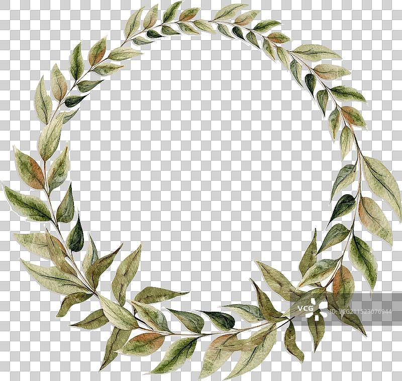 手绘水彩秋季花卉边框图片素材