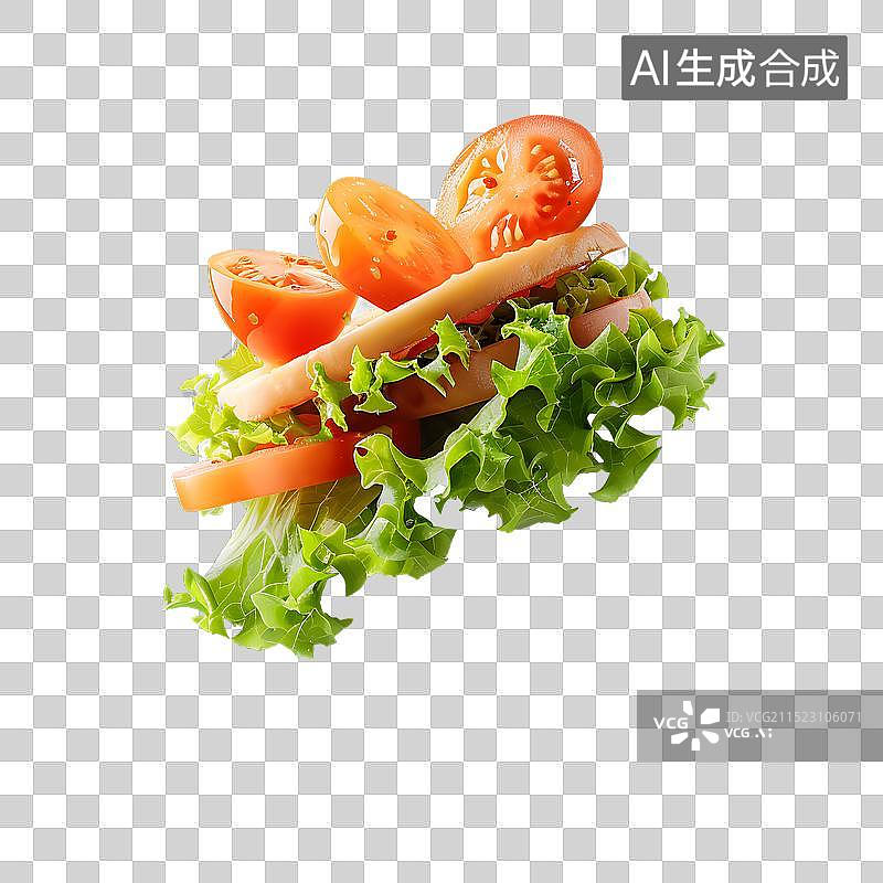 【AI数字艺术】免抠|三明治的组成部分图片素材