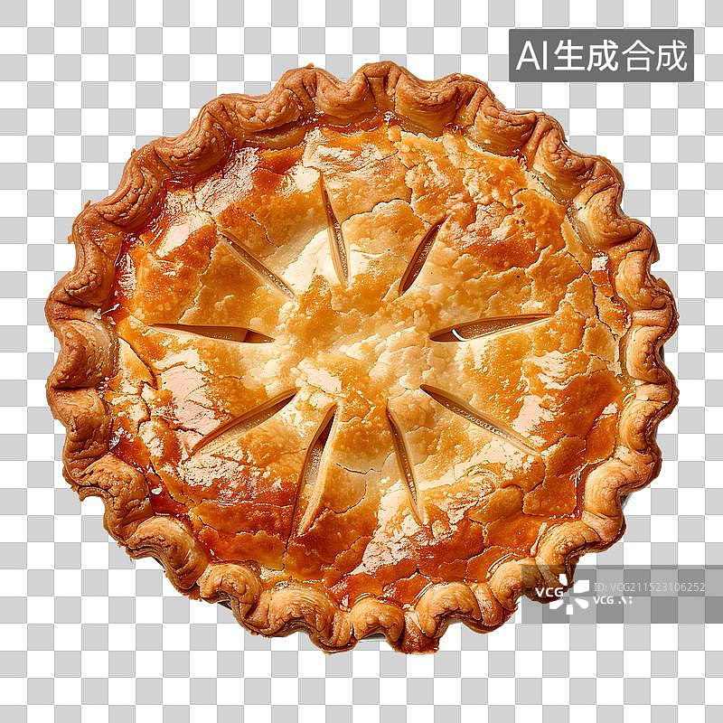 【AI数字艺术】免抠|一个美味的自制苹果派图片素材