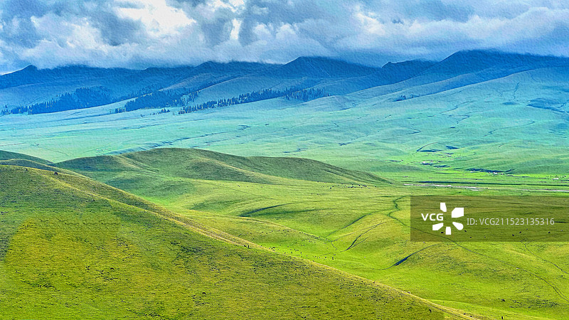 那拉提草原脊背图片素材