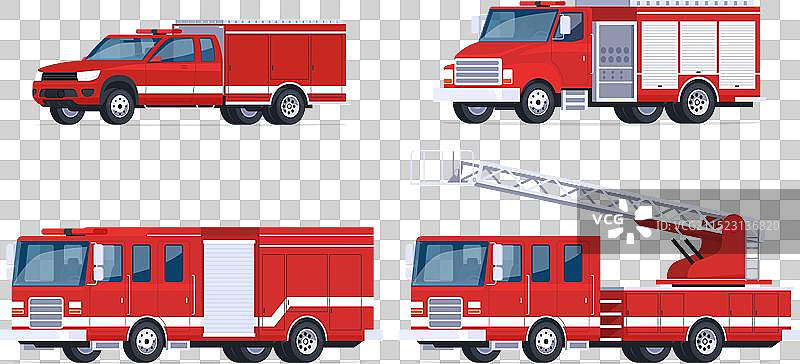 不同类型的消防车救援图片素材