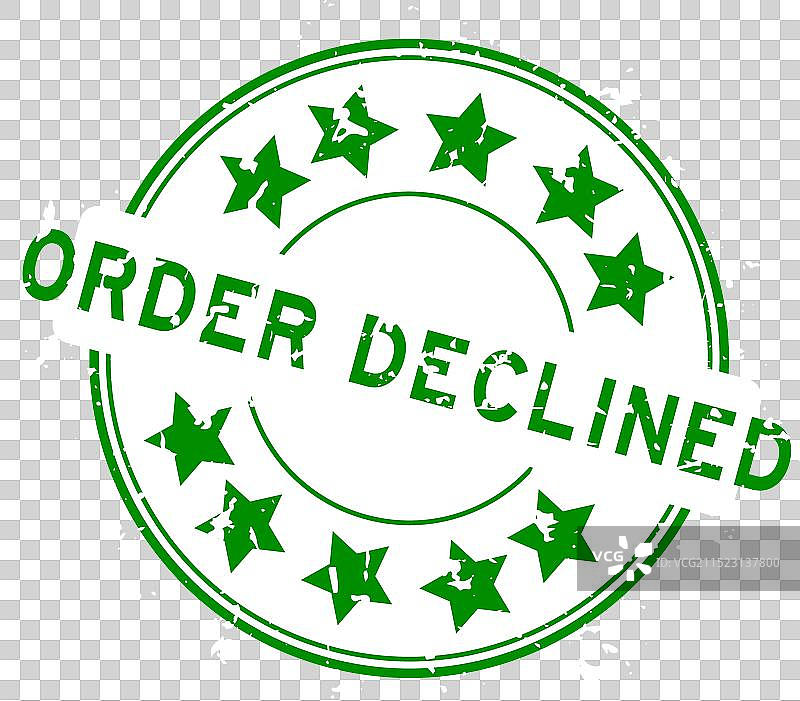 绿色复古订单拒绝文字及星形图标图片素材