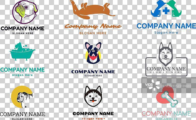 宠物友好小狗标志合集图片素材