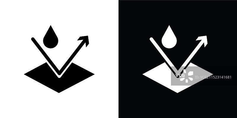 防水表面图标细线扁平风格图片素材