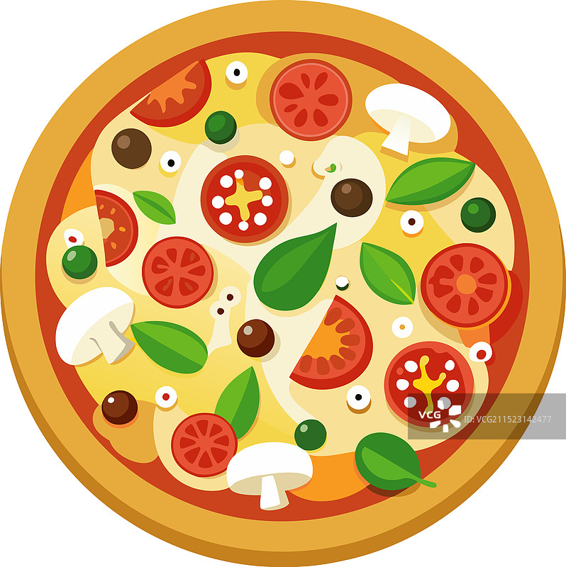 色彩鲜艳的圆形披萨图片素材