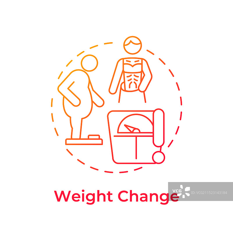 体重变化红色渐变概念图标图片素材
