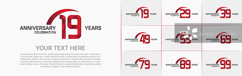 红色周年纪念图片素材