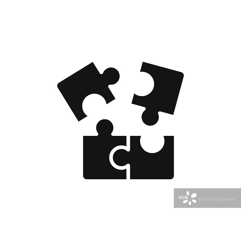 拼图碎片图标集逻辑解决方案符号连接图片素材