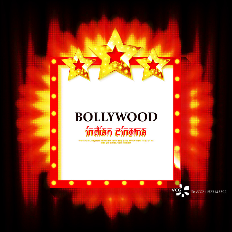 带有明亮灯泡圆顶帐篷的复古banner图片素材