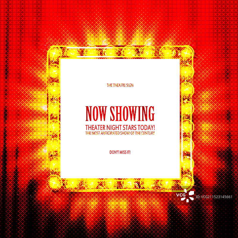 带有明亮灯泡圆顶帐篷的复古banner图片素材