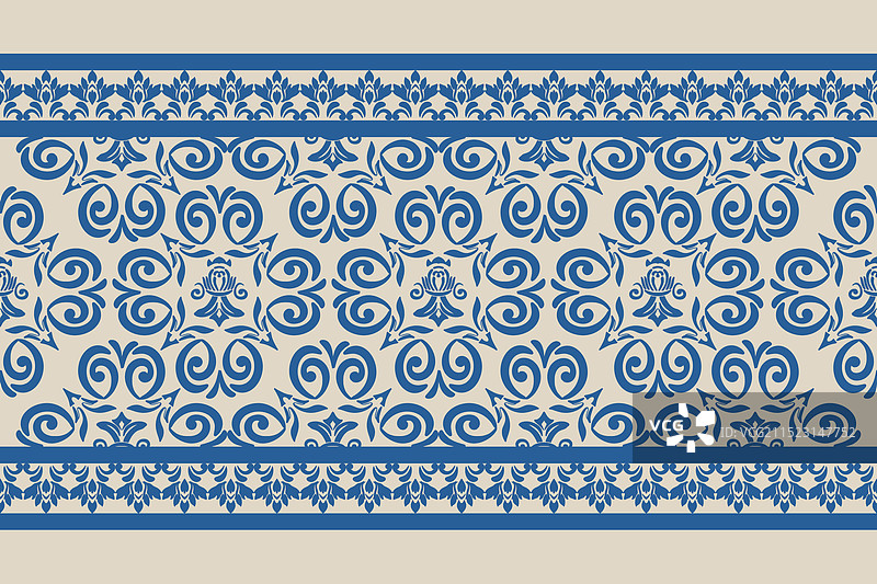 用于十字绣的花卉大马士革织物图案图片素材