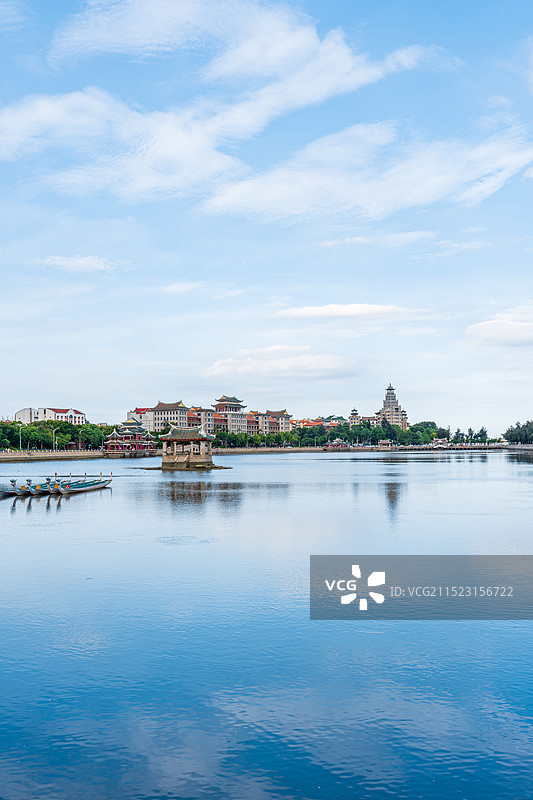 厦门集美区龙舟池建筑风光图片素材