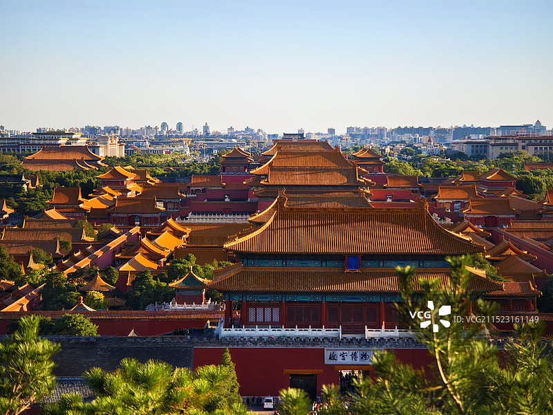 景山公园远眺故宫图片素材