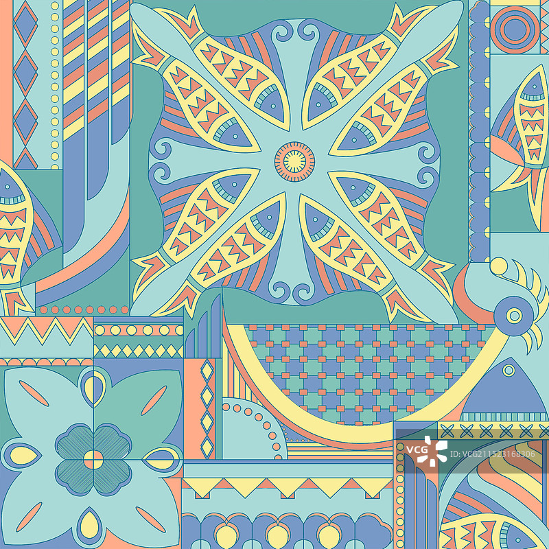 苗族刺绣纹样插画图片素材