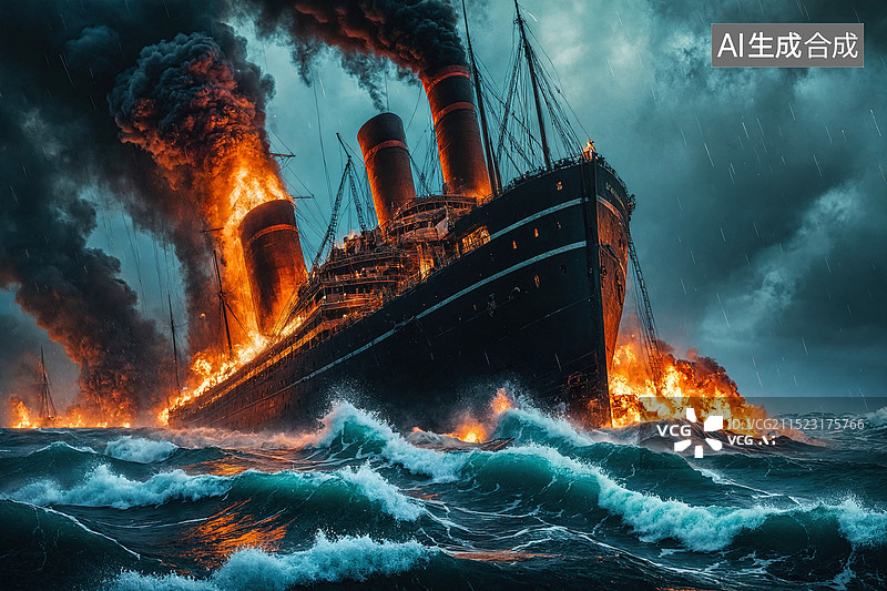 【AI数字艺术】海上渔船图片素材