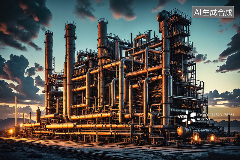【AI数字艺术】工业炼油厂图片素材