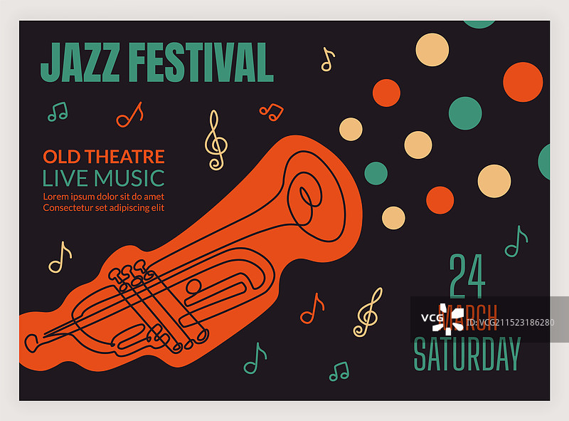 爵士乐队节海报派对邀请函图片素材