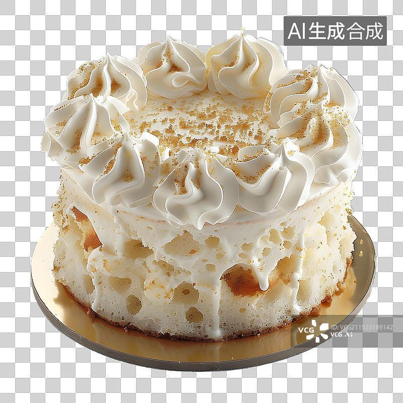 【AI数字艺术】免抠|白色奶油蛋糕图片素材