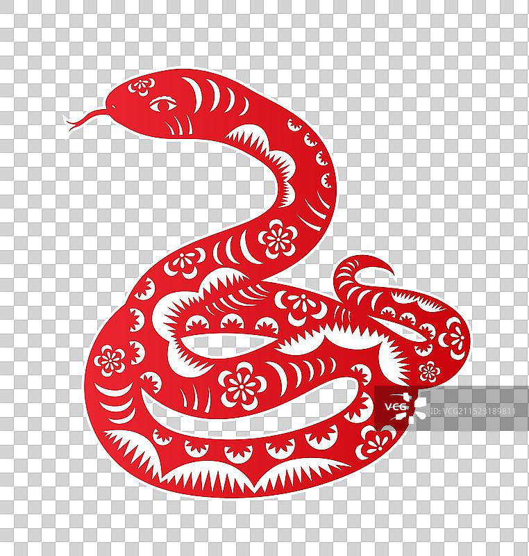 中国传统剪纸蛇图片素材