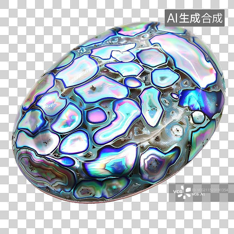 【AI数字艺术】免抠|彩色鲍鱼贝壳白色背景图片素材