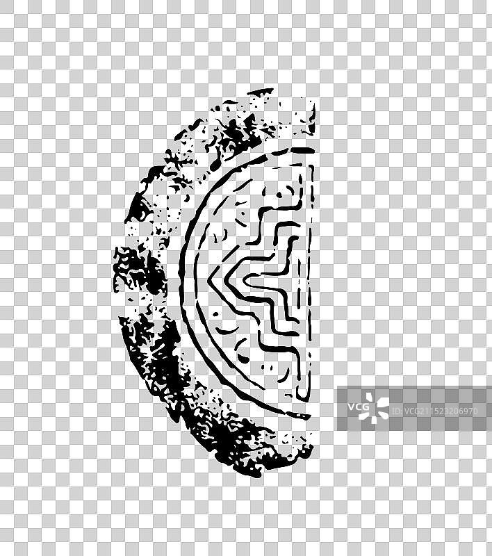 半圆，瓦当古代图章艺术设计装饰元素图片素材