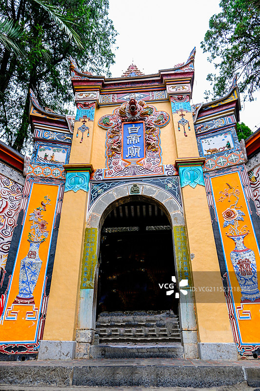 中国重庆奉节县白帝城，白帝城景区，白帝城，白帝庙，明良殿，观星台，武侯祠，归来三峡演出图片素材