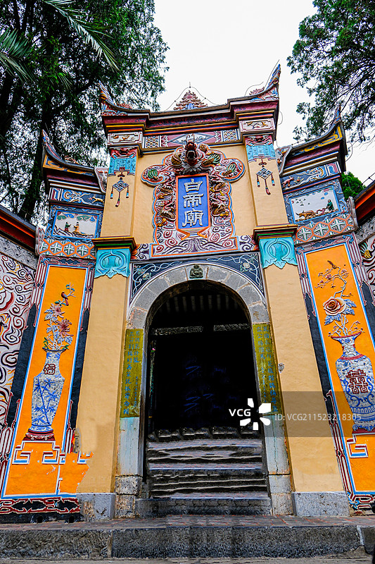 中国重庆奉节县白帝城，白帝城景区，白帝城，白帝庙，明良殿，观星台，武侯祠，归来三峡演出图片素材